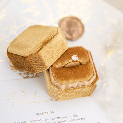 Wedding Engagement Velvet Ring Box