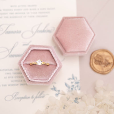 Wedding Engagment Ring Box Blush Pink