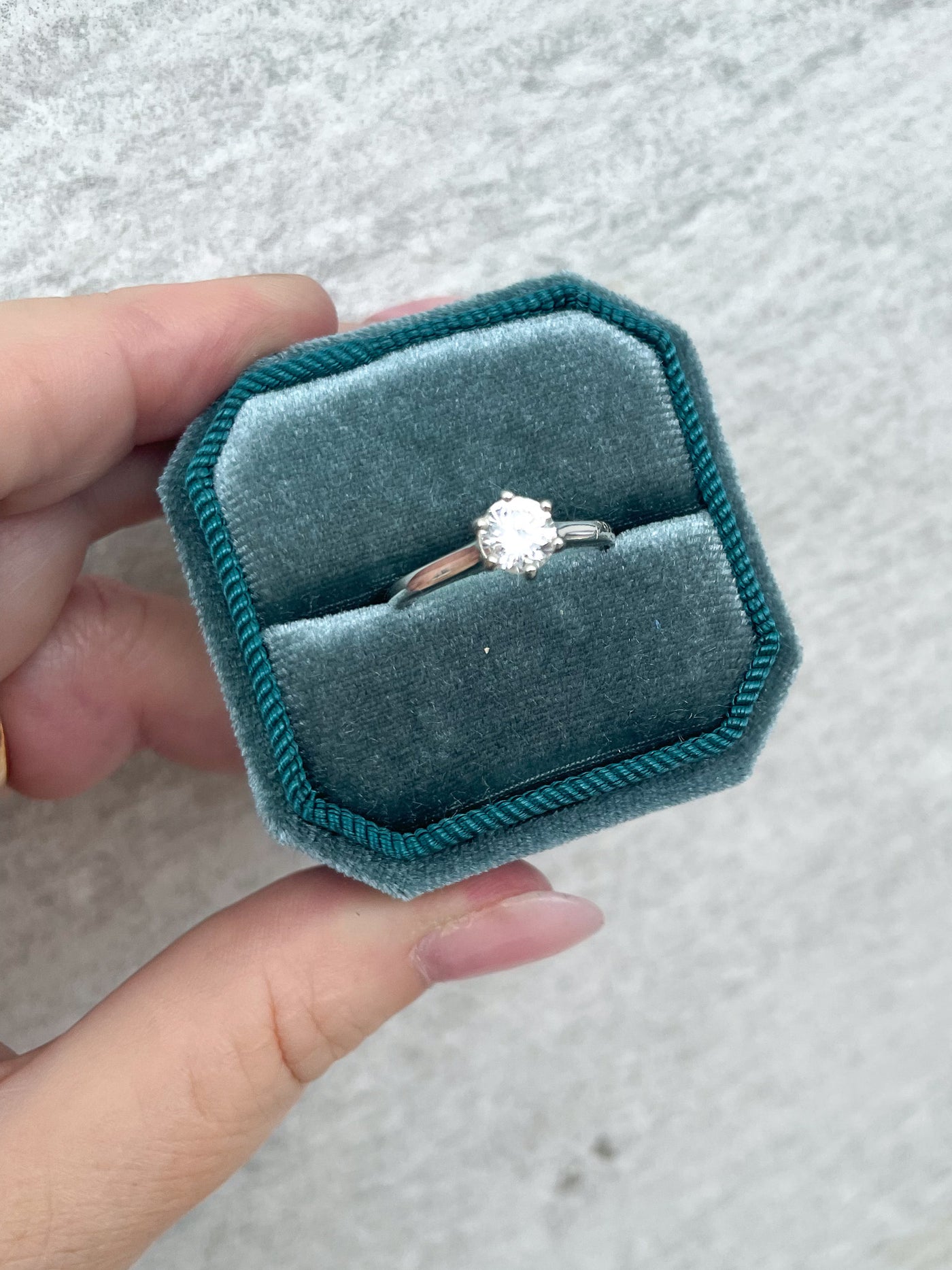 Wedding Single Ring Box Teal