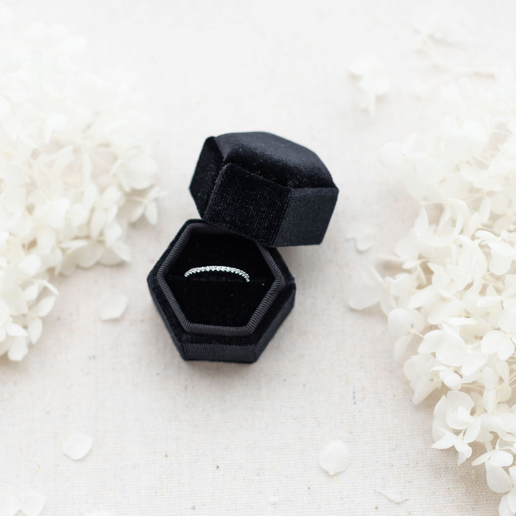 Black Hexagonal Ring Box