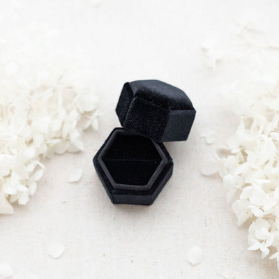 Black Hexagonal Ring Box