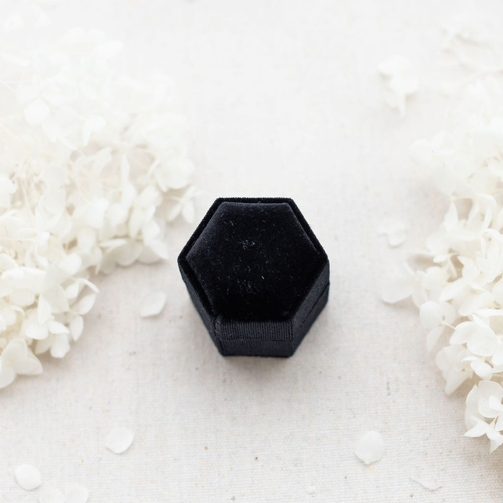 Black Hexagonal Ring Box