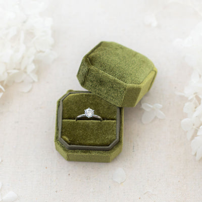 Wedding Engagement Velvet Ring Box