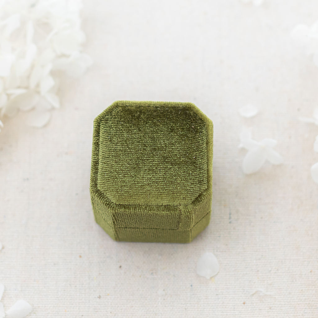 Wedding Engagement Velvet Ring Box