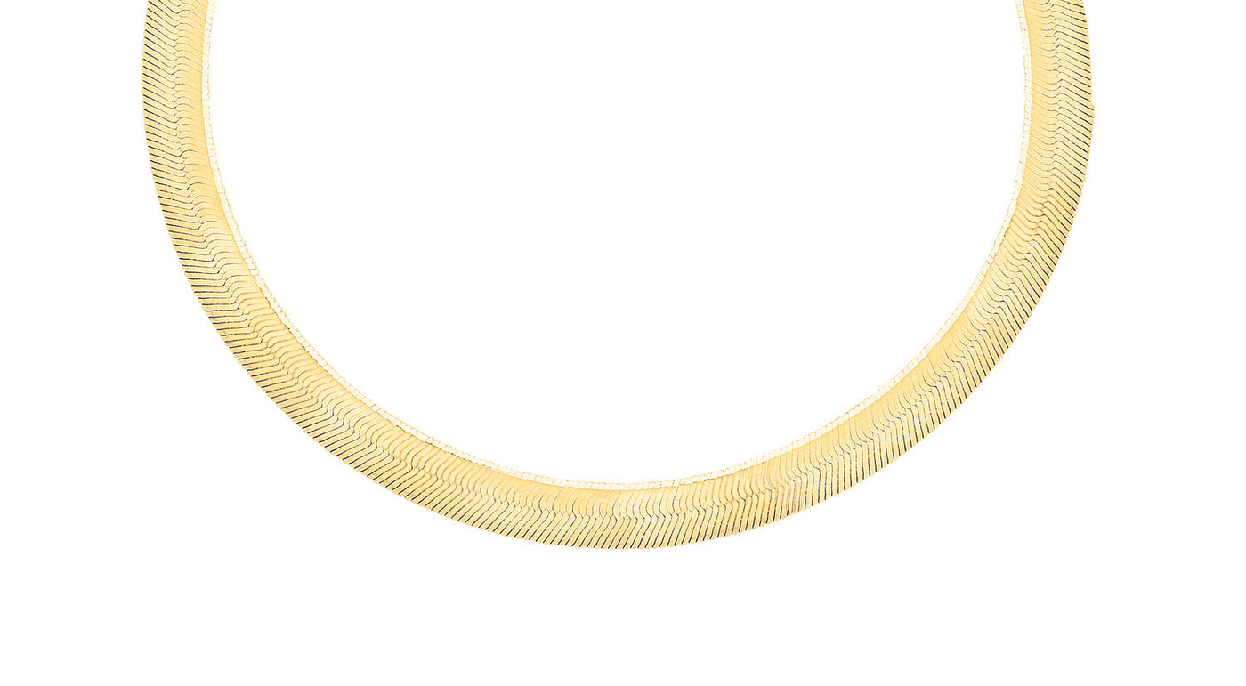 9K Yellow Gold Herringbone Necklace 41cm