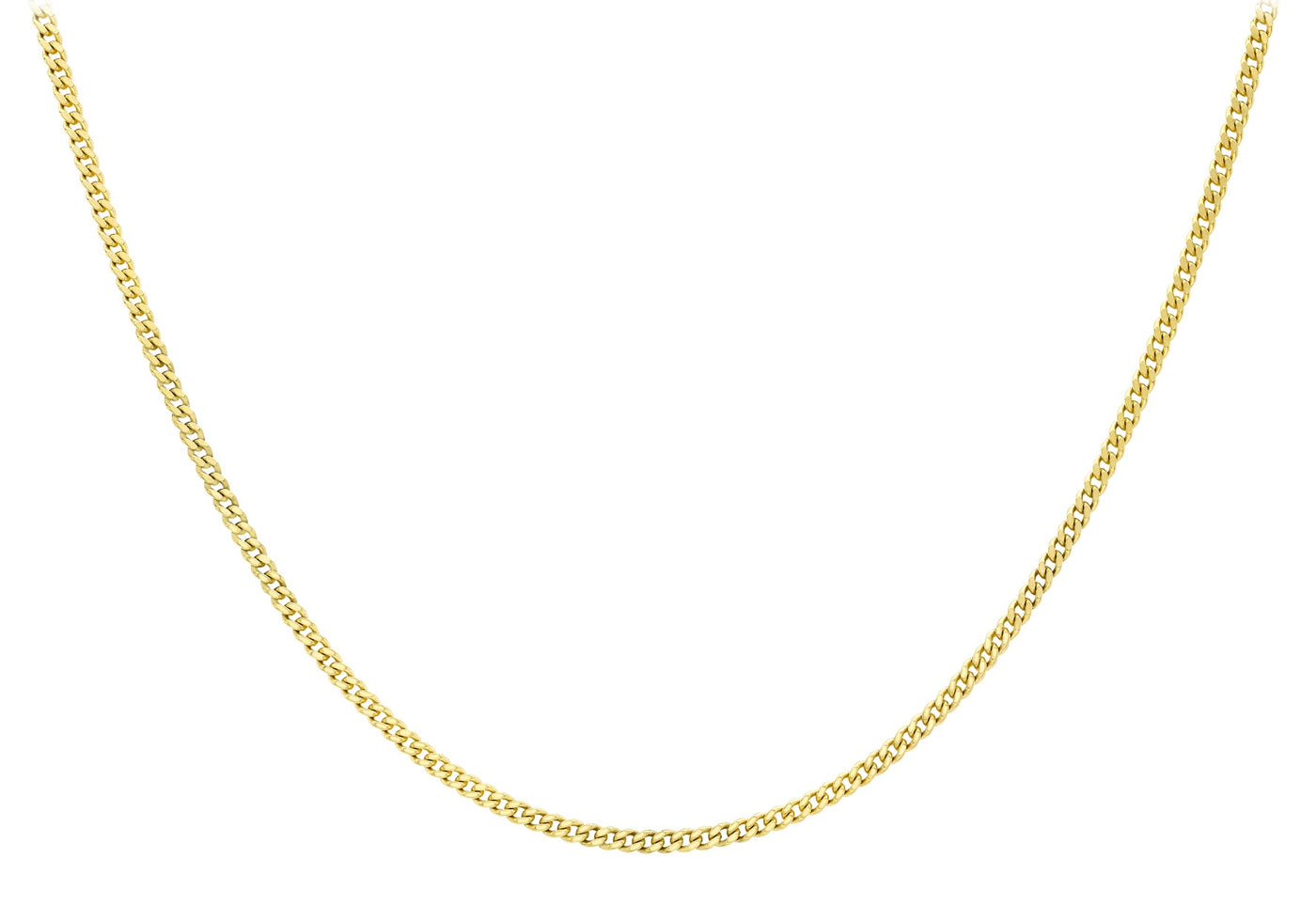 9K Yellow Gold 30 Diamond Cut Adjustable Curb Chain 46cm-51cm