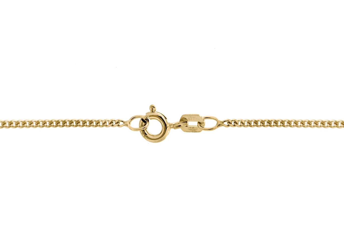 9K Yellow Gold 40 Diamond Cut Curb Chain 41cm