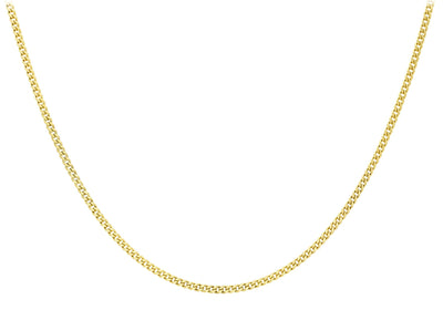 9K Yellow Gold 40 Diamond Cut Curb Chain 46cm