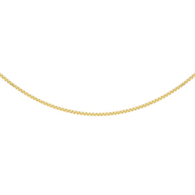 9K Yellow Gold 22 Diamond Cut Box Chain 45cm