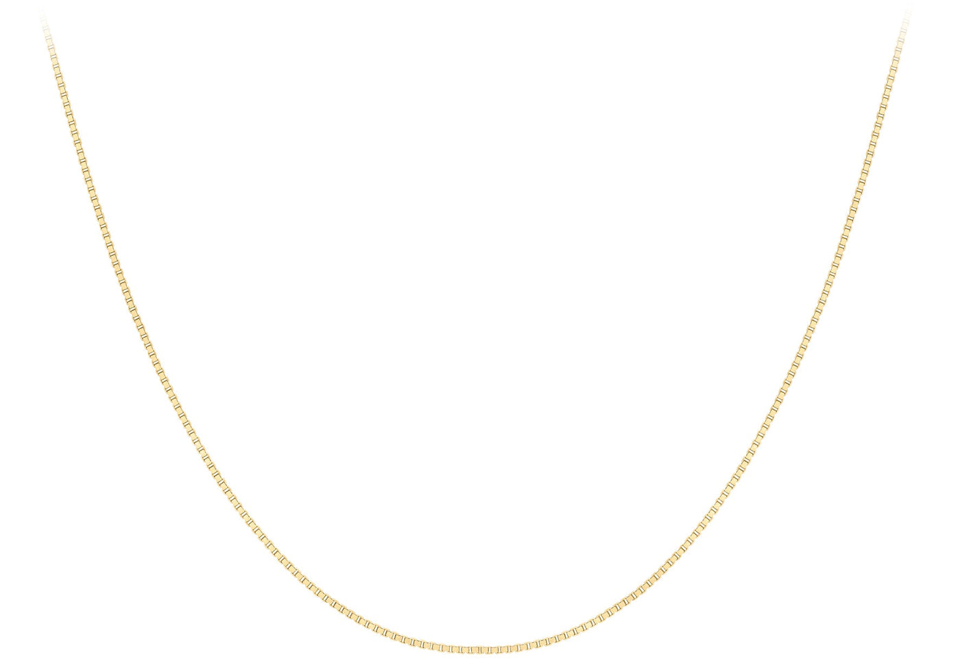 9K Yellow Gold Solid Venetian Box Chain 45-50cm