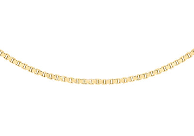 9K Yellow Gold Solid Venetian Box Chain 45-50cm