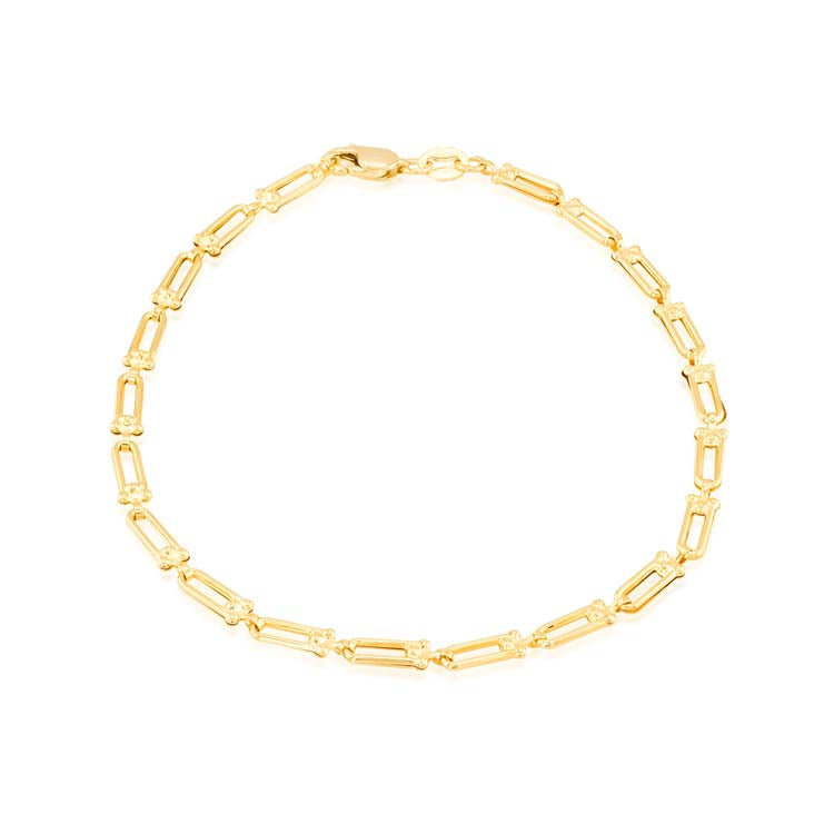 9K Yellow Gold Mini Industrial Chain Bracelet 18cm