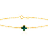 Green Malachite Clover Petal Bracelet