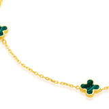 Green Malachite Clover Petal Bracelet