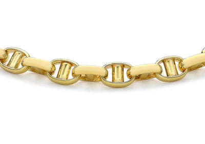 9K Yellow Gold Hollow Rambo Bracelet 19 cm