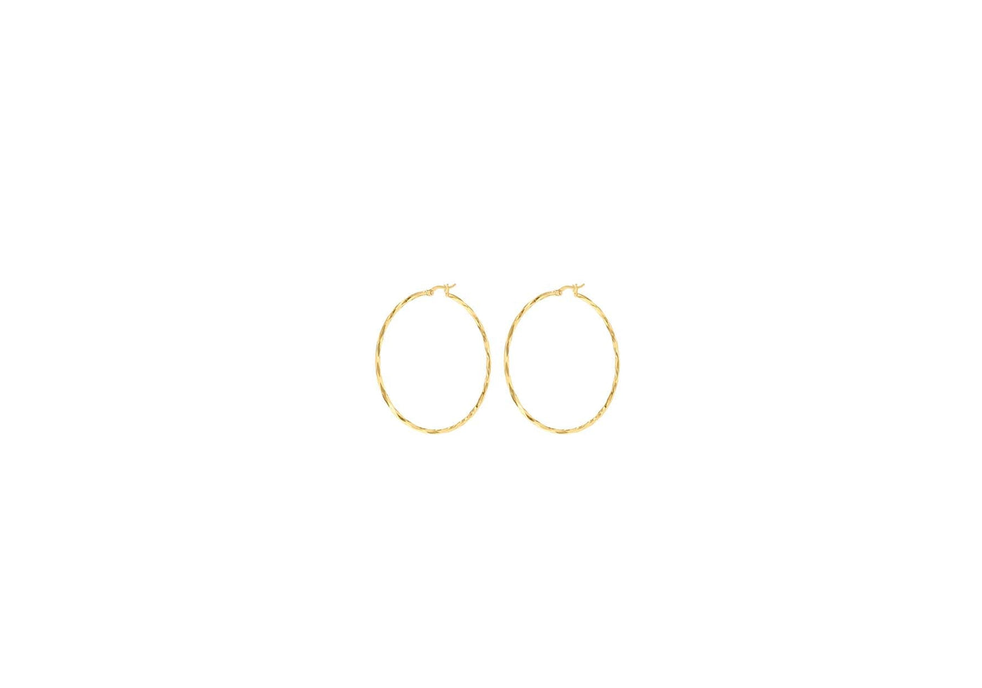 9K Yellow Gold Diamond Cut Hoop Earrings 28mm