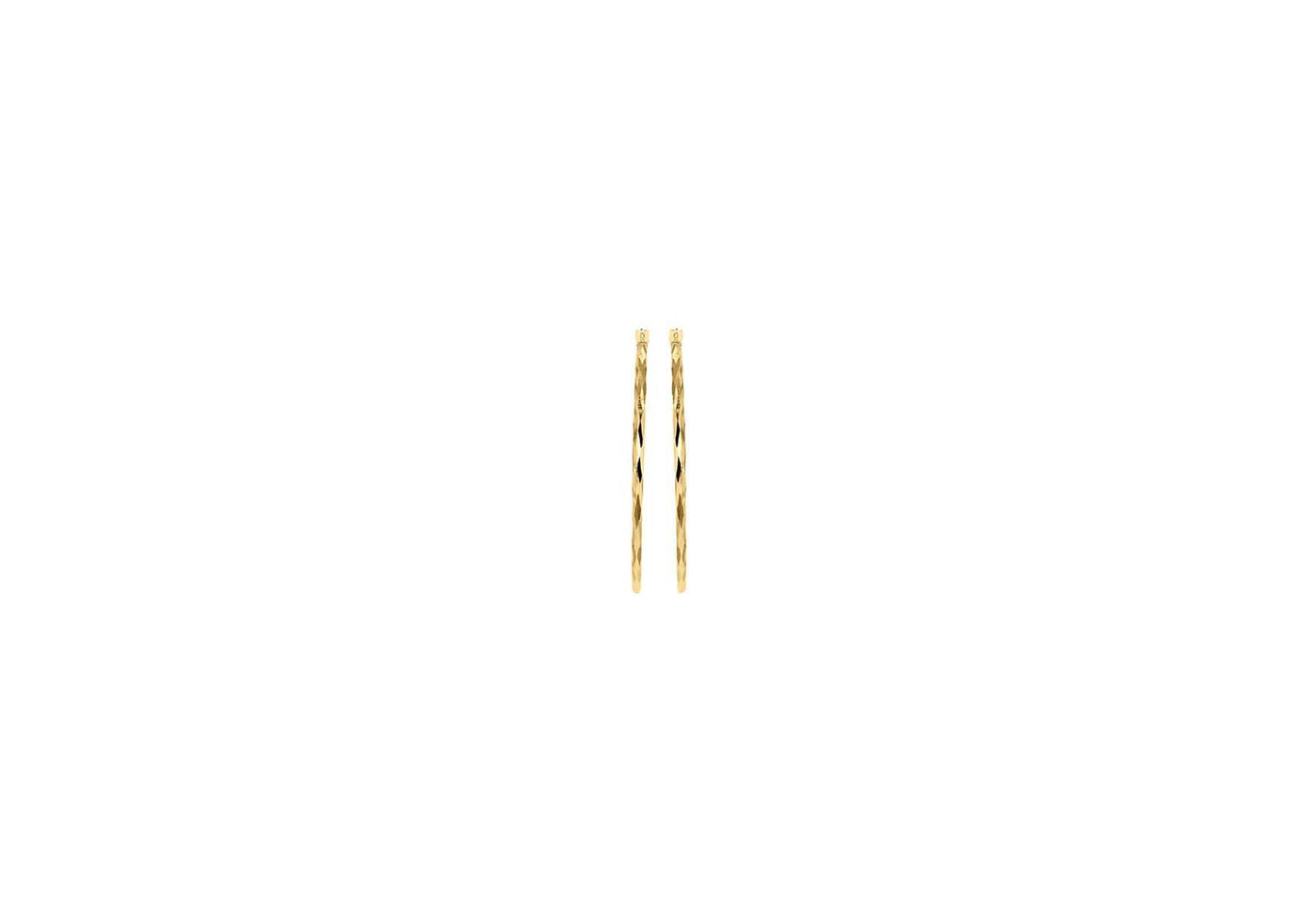 9K Yellow Gold Diamond Cut Hoop Earrings 28mm