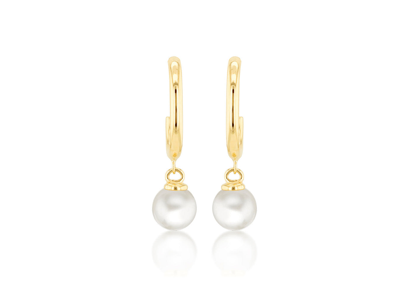 9K Yellow Gold Freshwater Pearl Drop Earrings