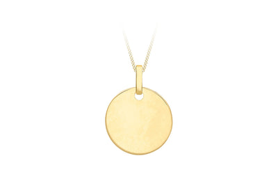 9K Yellow Gold Small Round Disc Pendant