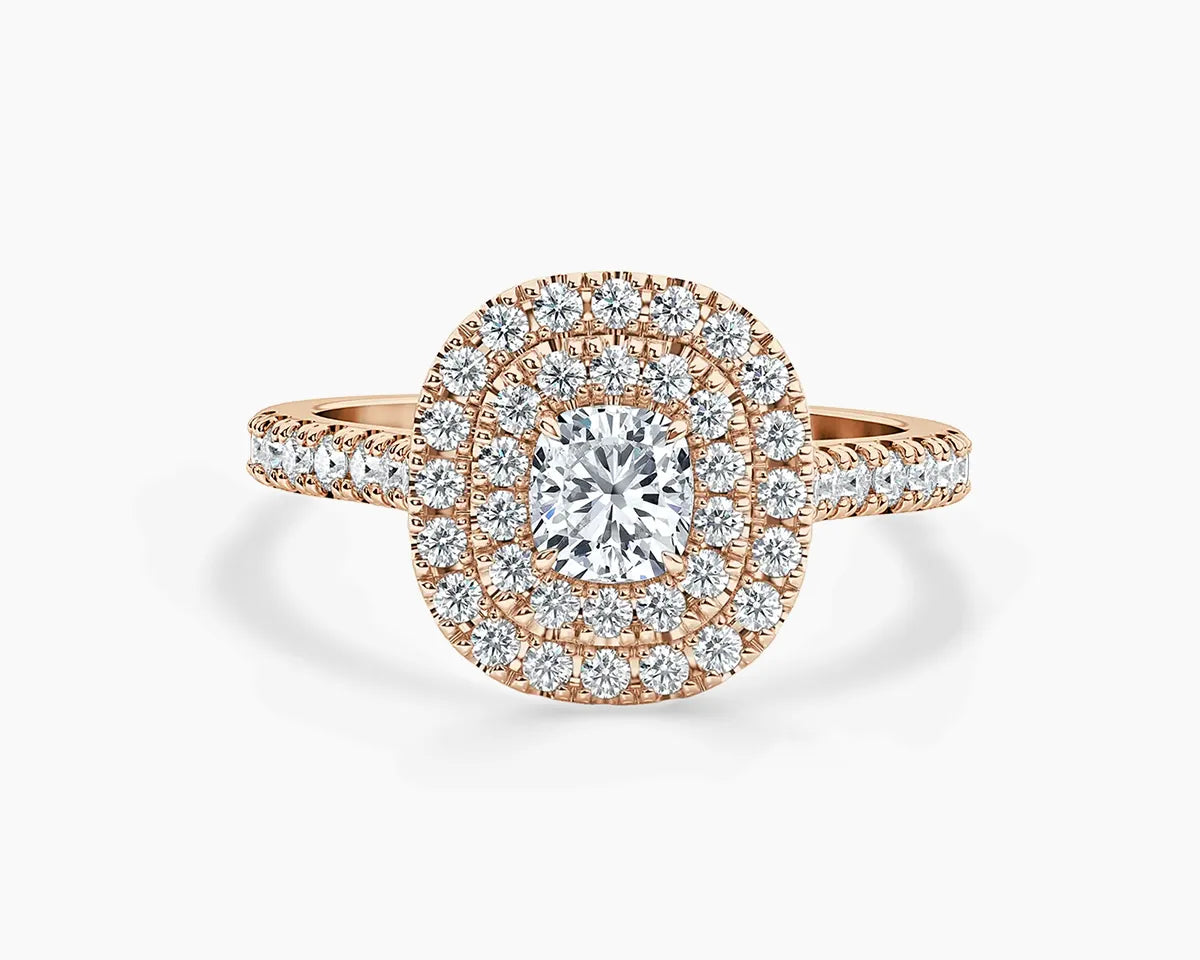 Paris Double Halo Lab Grown Diamond Engagement Ring