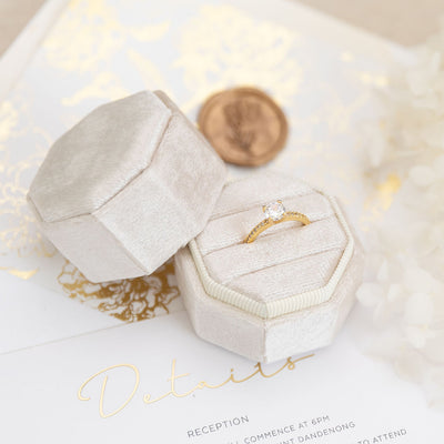 Triple Velvet Ring Box Double Ring Box Single Wedding Ceremony Engagement Ring Box