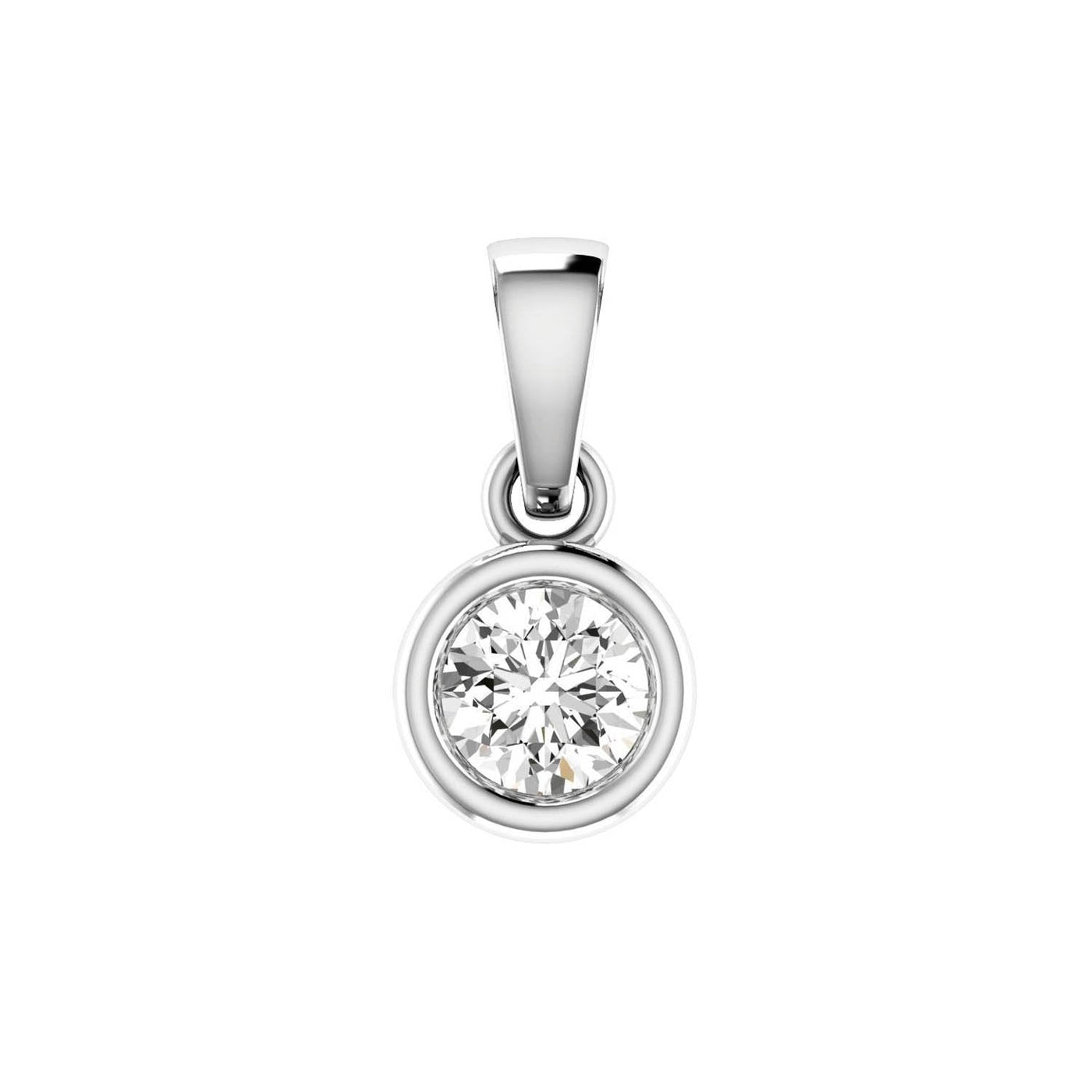 Diamond Solitaire Pendant with 0.30ct Diamonds in 18K White Gold - 18WBP30