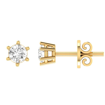 Diamond Stud Earrings with 0.70ct Diamonds in 18K Yellow Gold - 18Y6CE70