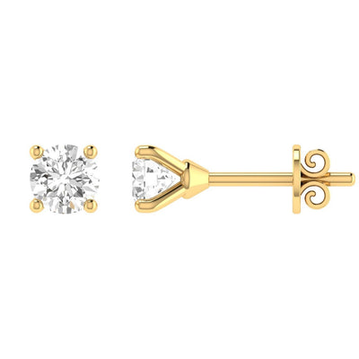 Diamond Stud Earrings with 0.50ct Diamonds in 18K Yellow Gold - 18YCE50