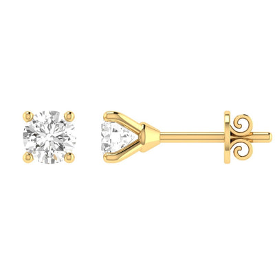 Diamond Stud Earrings with 0.60ct Diamonds in 18K Yellow Gold - 18YCE60