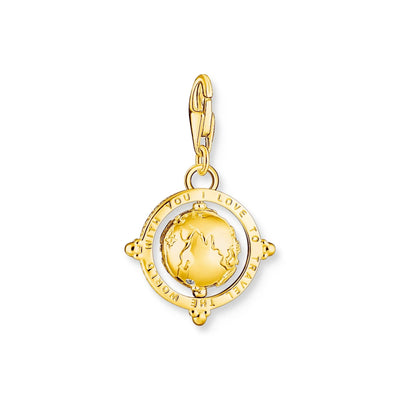 THOMAS SABO Charm Pendant Vintage Globe Gold Multi Stone