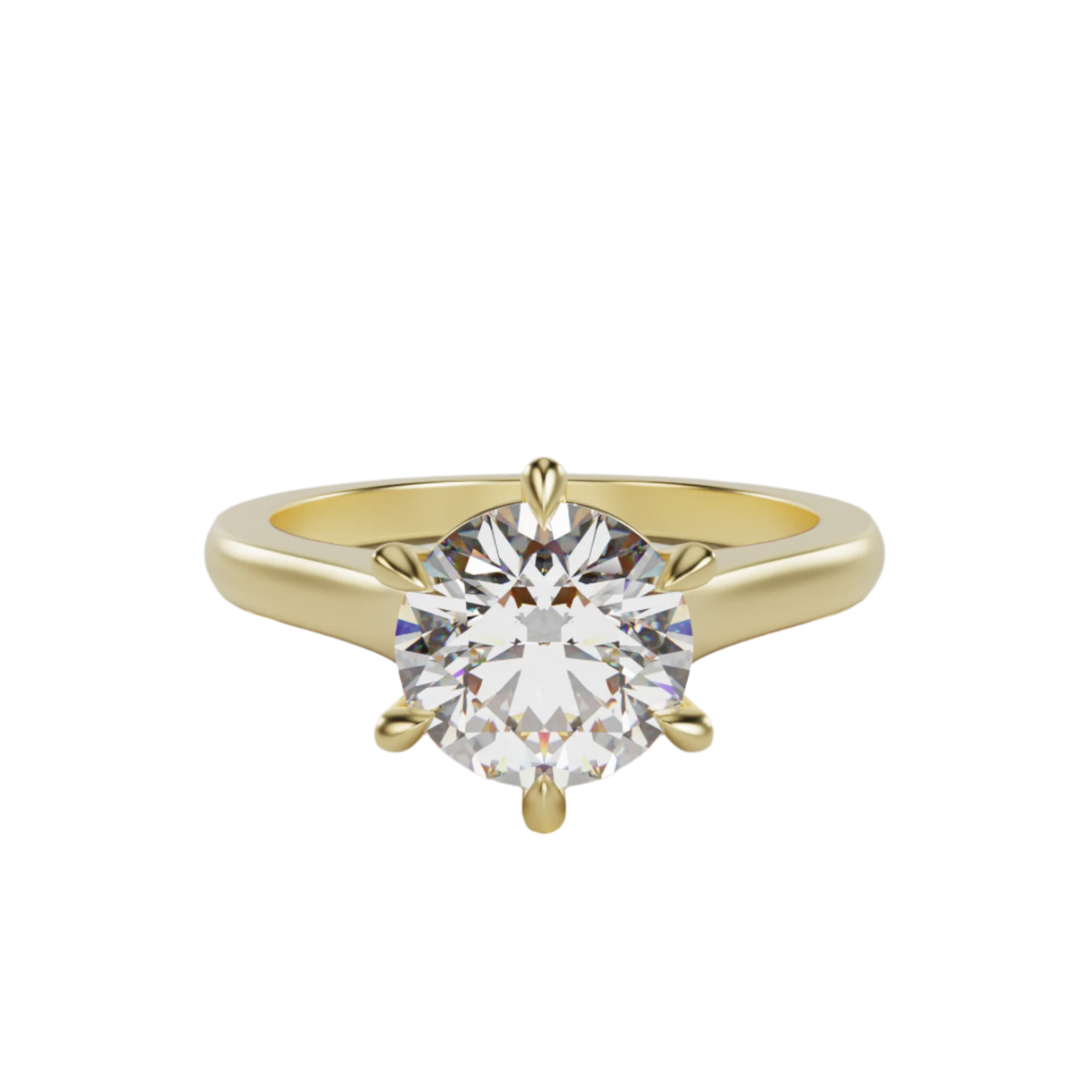 "ELAYNA" Solitaire Round Brilliant Cut Engagement Ring