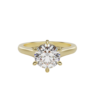 "ELAYNA" Solitaire Round Brilliant Cut Engagement Ring