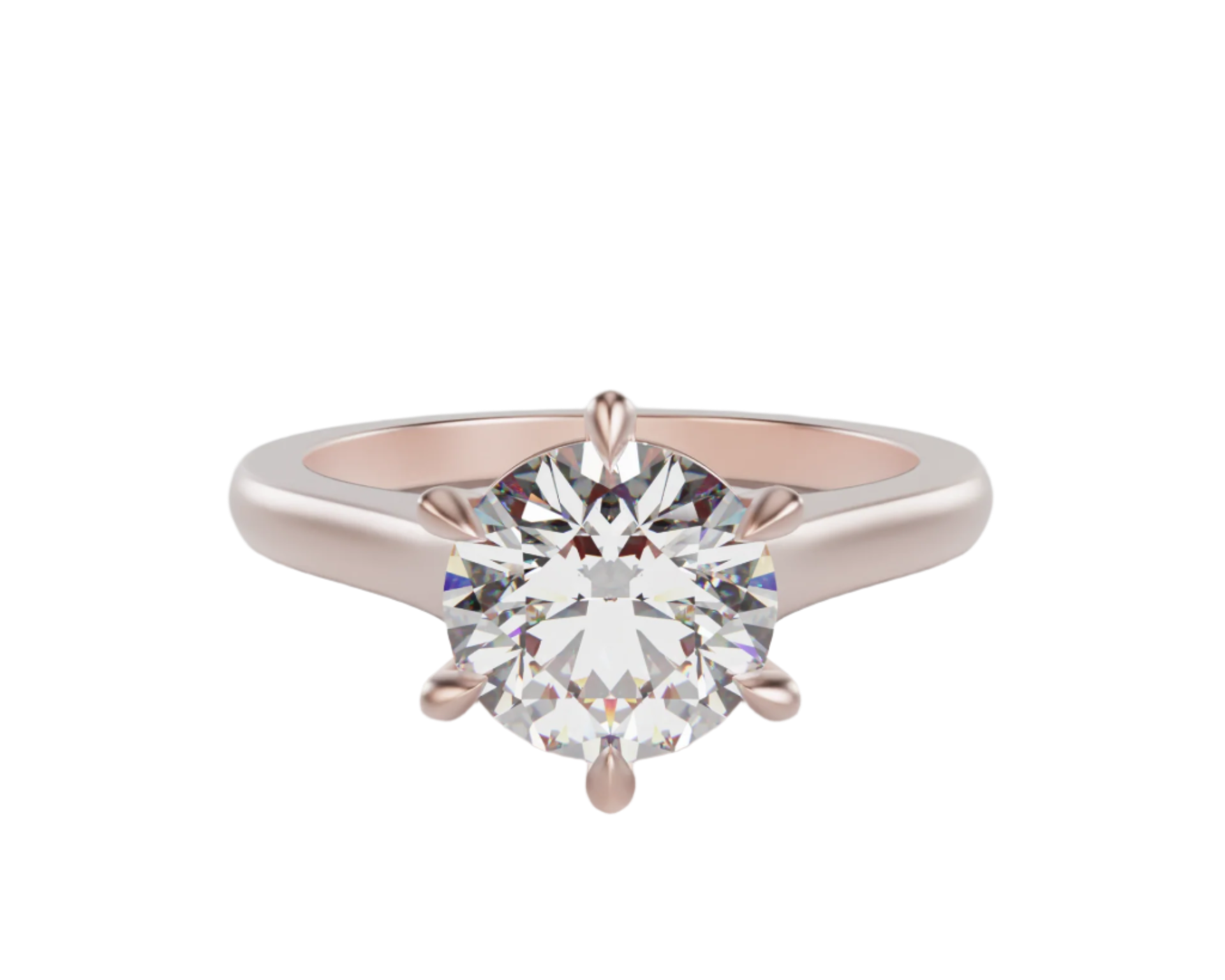 "ELAYNA" Solitaire Round Brilliant Cut Engagement Ring