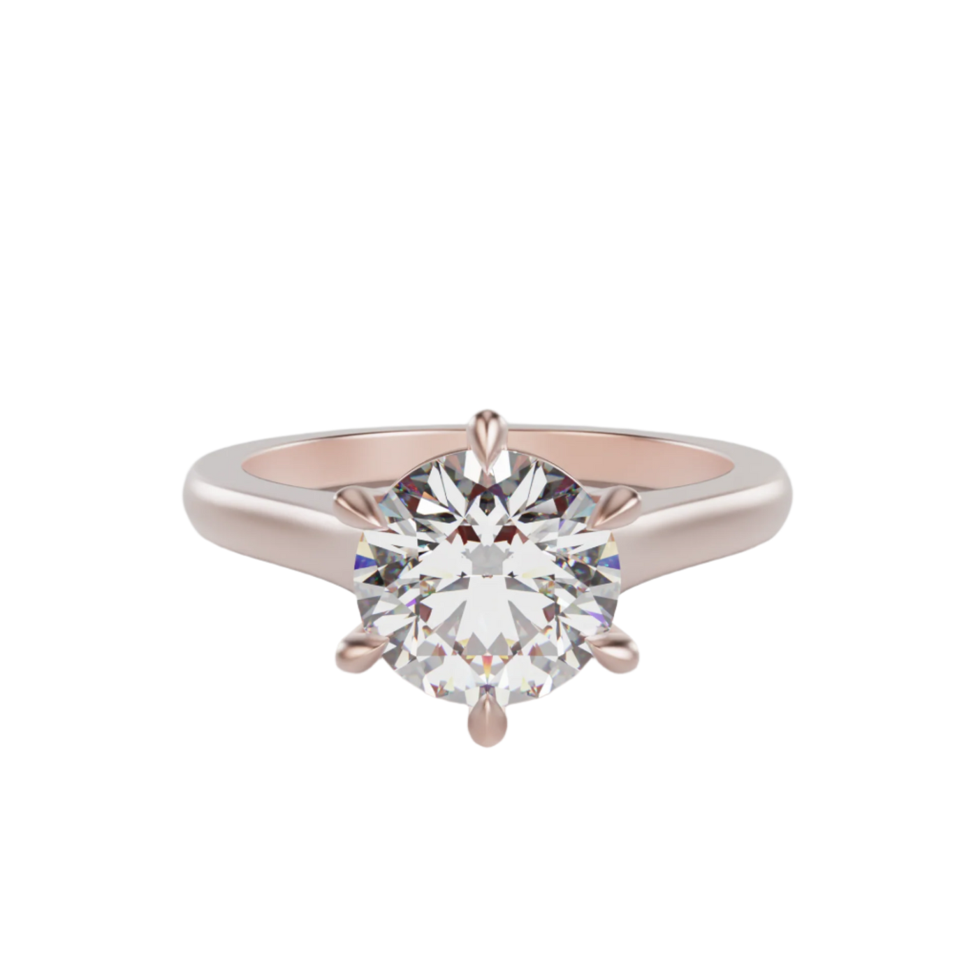 "ELAYNA" Solitaire Round Brilliant Cut Engagement Ring