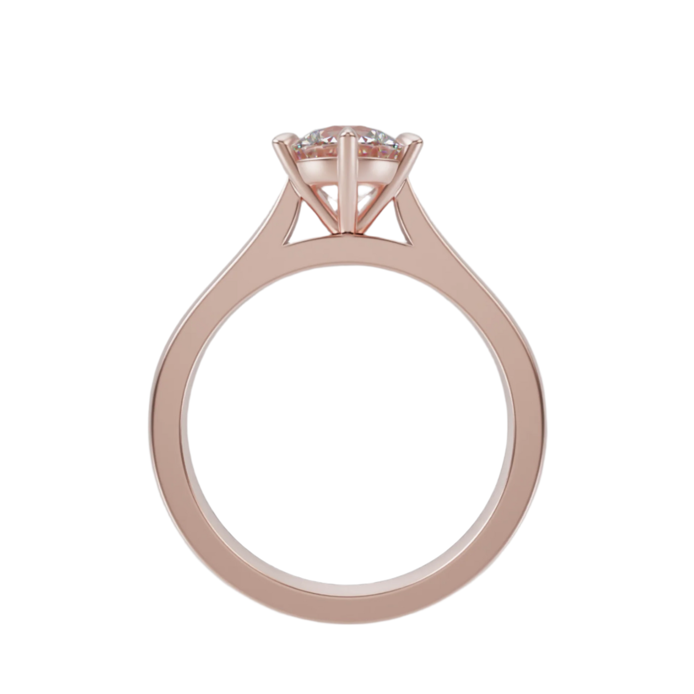 "ELAYNA" Solitaire Round Brilliant Cut Engagement Ring