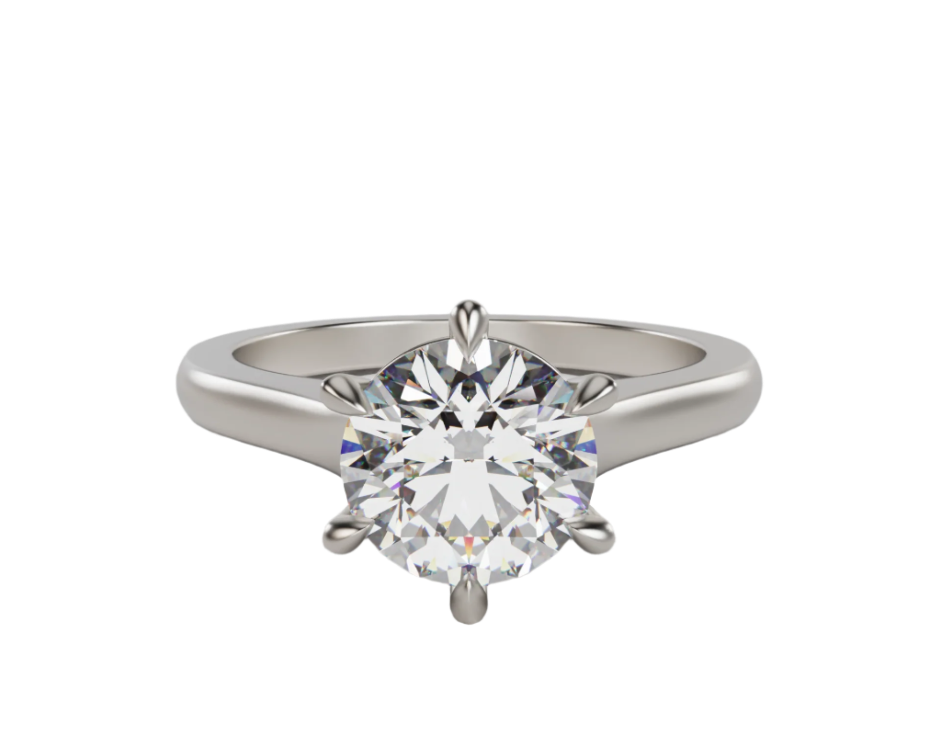 "ELAYNA" Solitaire Round Brilliant Cut Engagement Ring