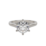 "ELAYNA" Solitaire Round Brilliant Cut Engagement Ring