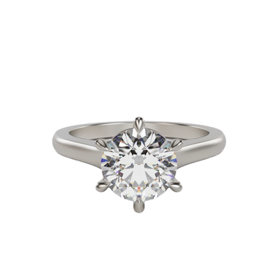 "ELAYNA" Solitaire Round Brilliant Cut Engagement Ring