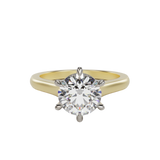 "ELAYNA" Solitaire Round Brilliant Cut Engagement Ring