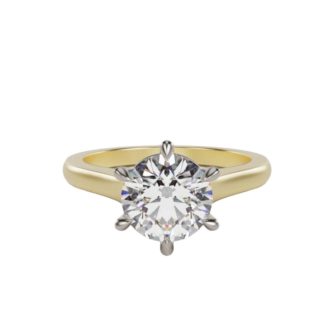 "ELAYNA" Solitaire Round Brilliant Cut Engagement Ring