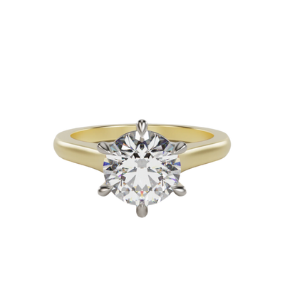 "ELAYNA" Solitaire Round Brilliant Cut Engagement Ring