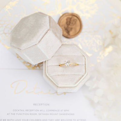 Triple Velvet Ring Box Double Ring Box Single Wedding Ceremony Engagement Ring Box