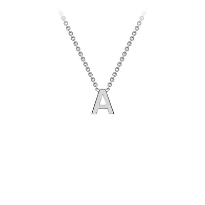 White Gold Petite Letter Initial Necklace