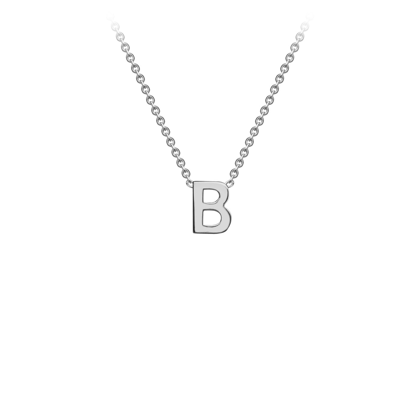 White Gold Petite Letter Initial Necklace