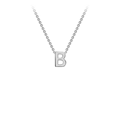 White Gold Petite Letter Initial Necklace