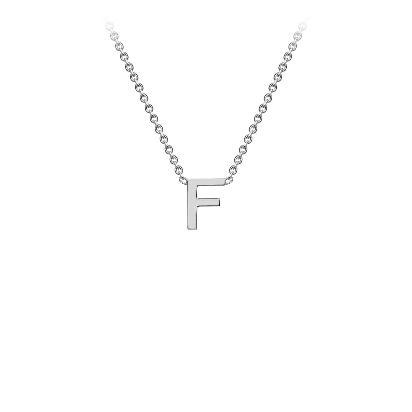 White Gold Petite Letter Initial Necklace