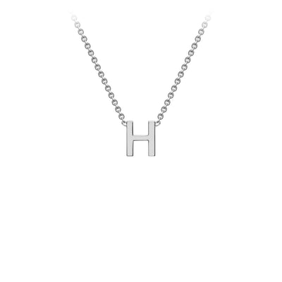 White Gold Petite Letter Initial Necklace