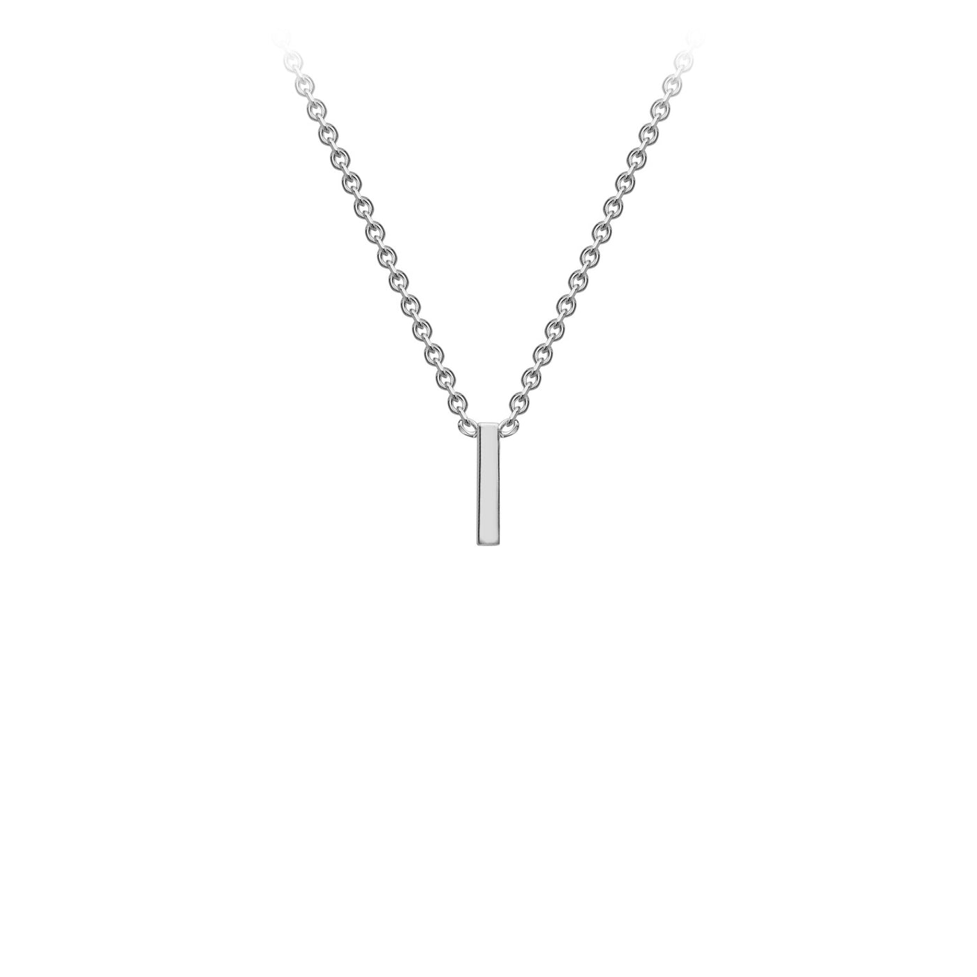 White Gold Petite Letter Initial Necklace