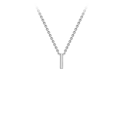 White Gold Petite Letter Initial Necklace