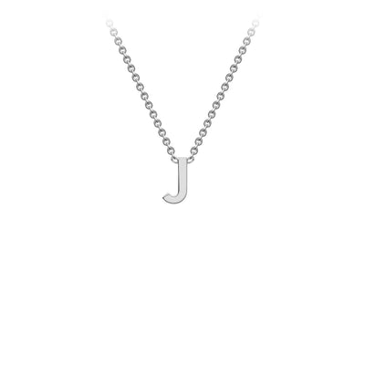 White Gold Petite Letter Initial Necklace